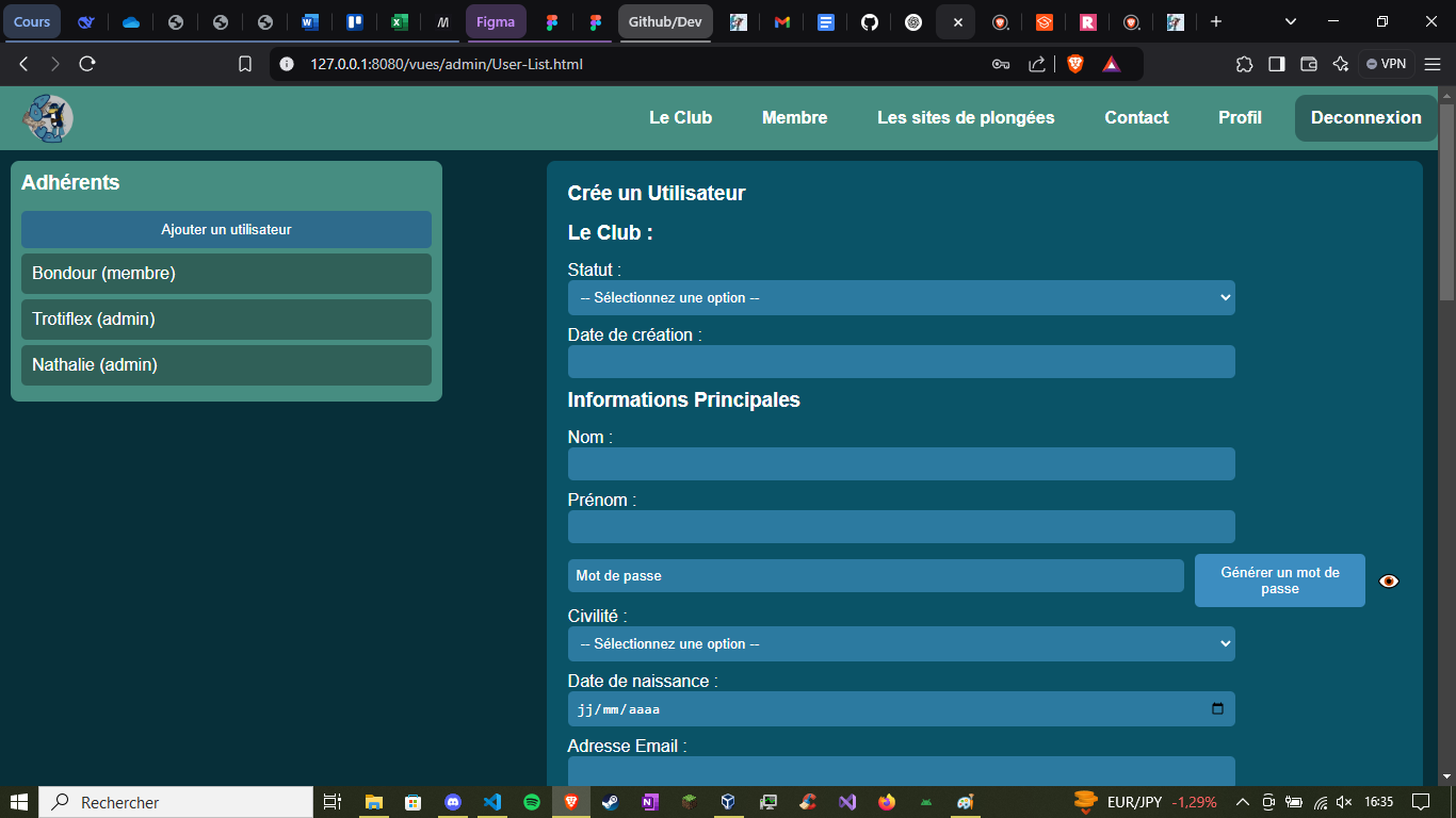 Website creation page