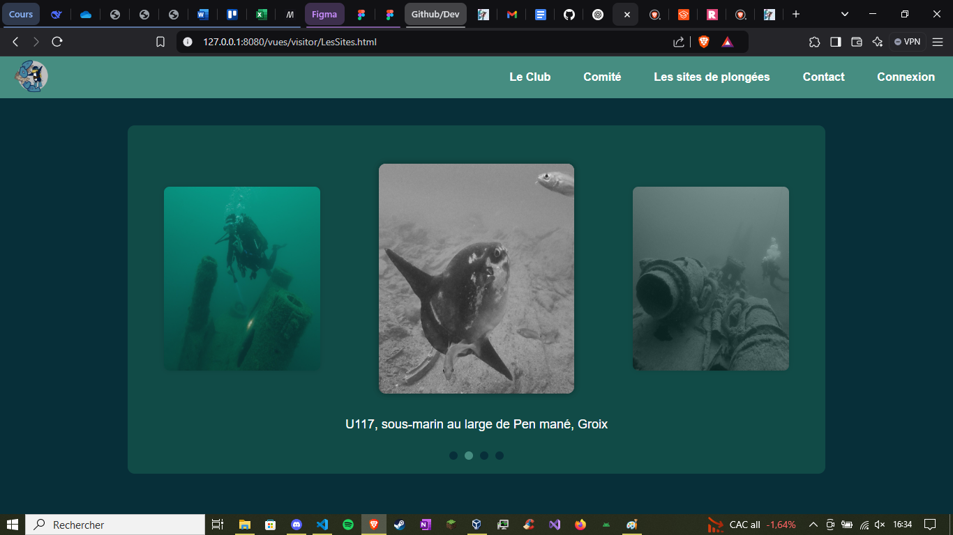 Slideshow of the website